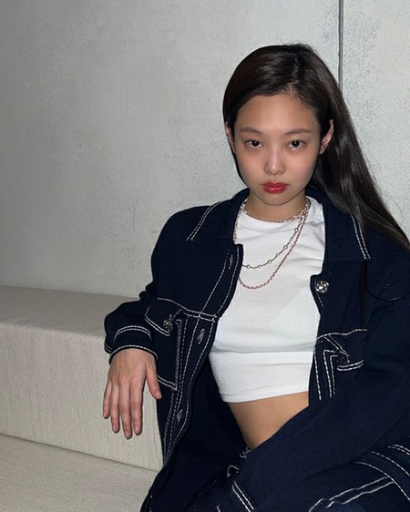 jennie着用　トップス M 楽天市場】【Jennie着用】半袖レースニットショートトップス
