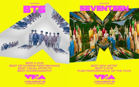 「SEVENTEEN」、米「2022 MTV VMA」3部門にノミネート＝米授賞式の候補は3度目