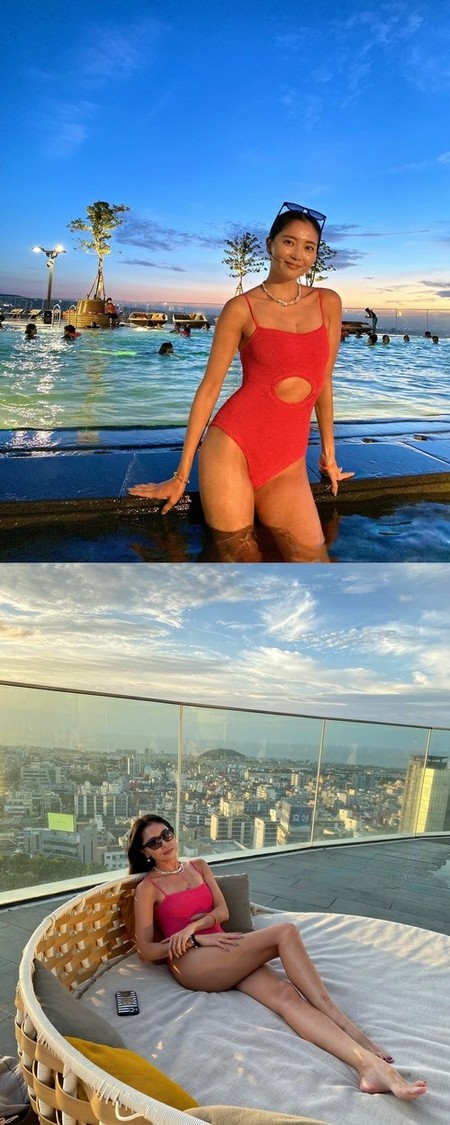 女優オ・ユナ、お腹の空いた水着で披露した完璧Sライン…ゴージャスな”済州ホカンス”を満喫