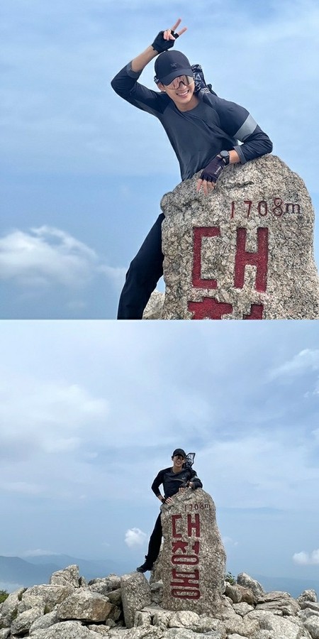 俳優キム・スヒョン、頂上に登った“トップ俳優”…登山服を着てもカッコいいね！