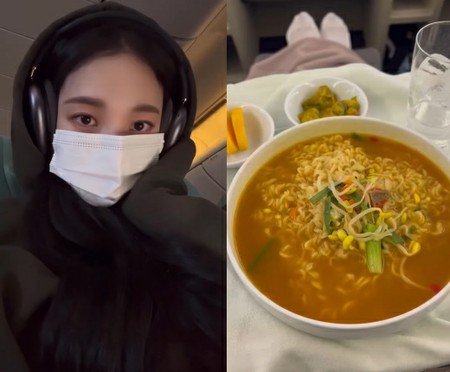 「aespa」カリナ、“ビジネスクラスでラーメン”…飛行機内でどうしてそんなに美しいの？