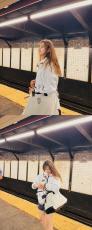 女優コ・アラ、地下鉄に乗ってNY旅行…真っ直ぐな美脚ショットを披露