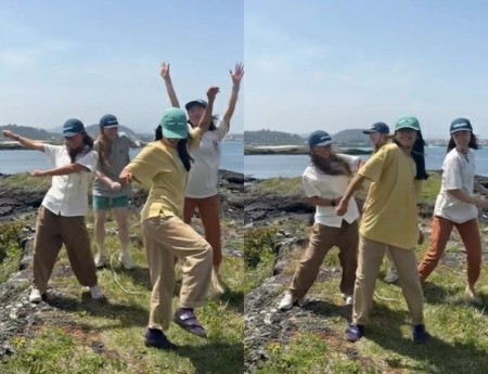 歌手イ・ヒョリ（Fin.K.L）、海辺でテンション高めのダンスタイム…一緒に踊っているのは？
