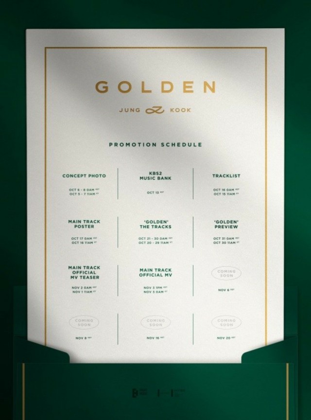 「BTS」JUNG KOOK、ソロアルバム「GOLDEN」プロモーションスケジューラー公開