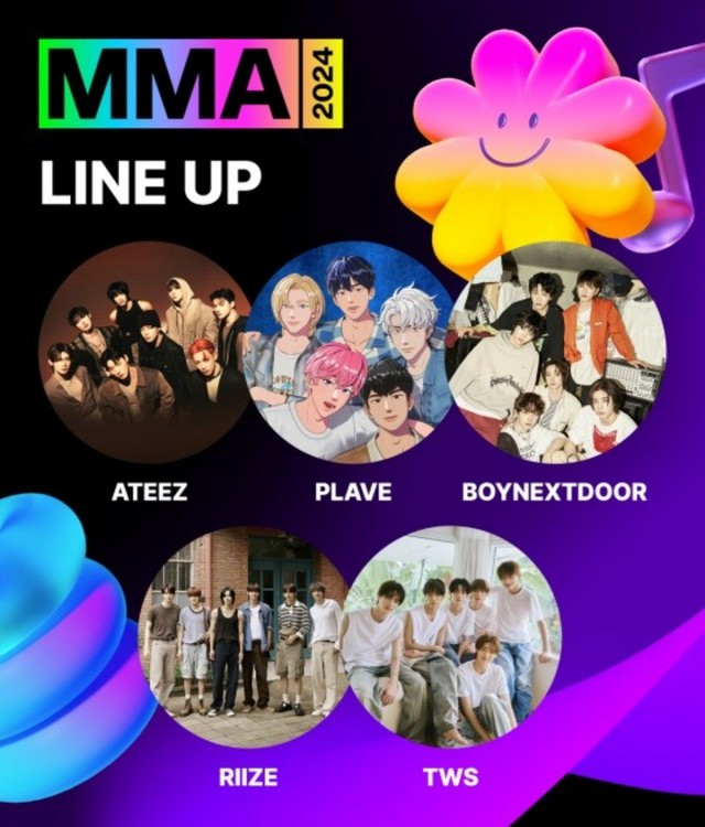 「RIIZE」や「BOYNEXTDOOR」、「ATEEZ」、「TWS」、バーチャルアイドル「PLAVE」の5組が「MMA2024」に出演決定