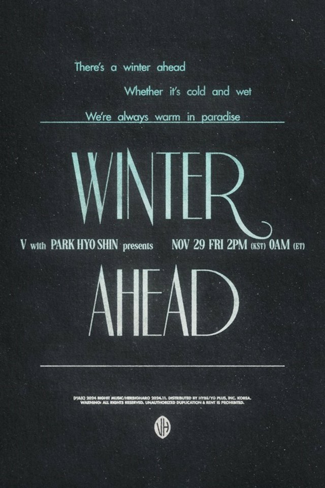 「BTS」V＆パク・ヒョシン「Winter Ahead」のリリックポスターを公開…年末に明洞新世界スクエアでMV上映