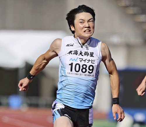 身長１ｍ６５のスプリンター躍動、男子１００ｍは東海大大阪仰星・西岡尚輝が１０秒２６で圧勝