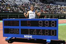 インターハイ陸上男子８００ｍ、滋賀学園の落合晃選手が日本新…１分４４秒８０で優勝