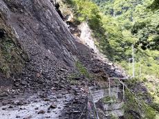 静岡市葵区の林道で土砂崩れ、南アルプス登山の拠点「椹島ロッヂ」で１５０人孤立状態