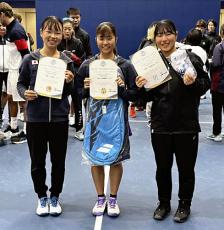 デフテニス国際大会、女子シングルスで日本勢が表彰台独占…混合・女子ダブルスもＶ