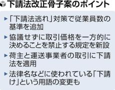 下請法に従業員数の基準を追加へ、「適用逃れ」防止…名称変更も