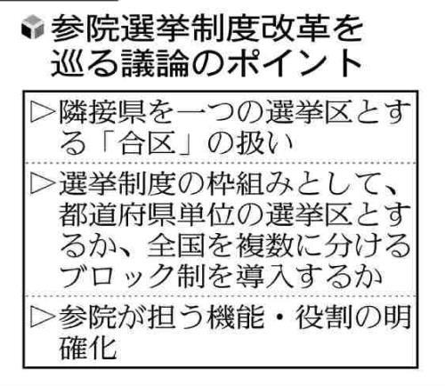 参院選「１票の格差」是正へ議論本格化…都道府県単位の選挙区かブロック制導入か