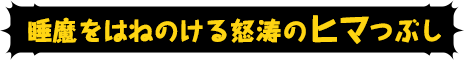 睡魔をはねのける怒涛のヒマつぶし